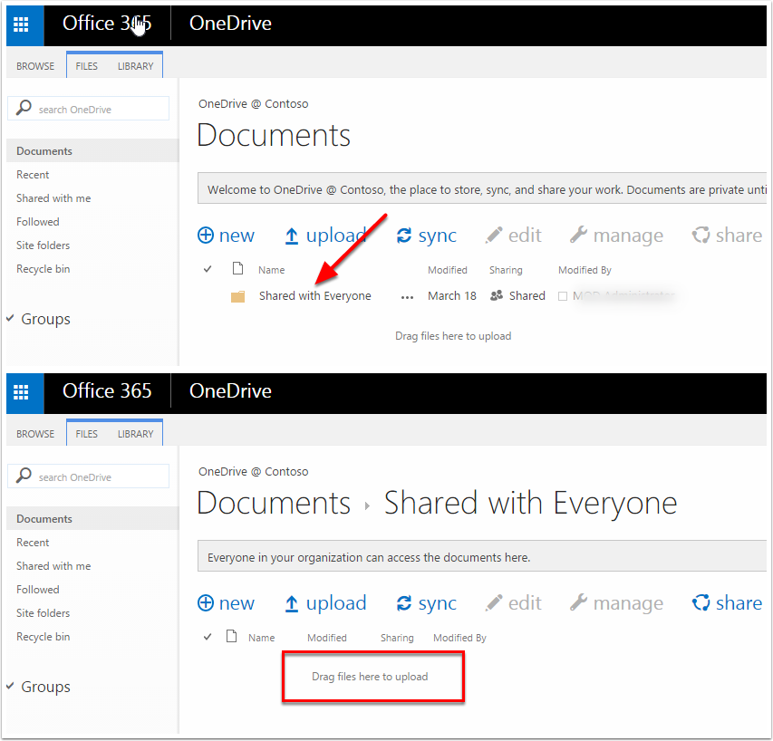 microsoft onedrive business sharing